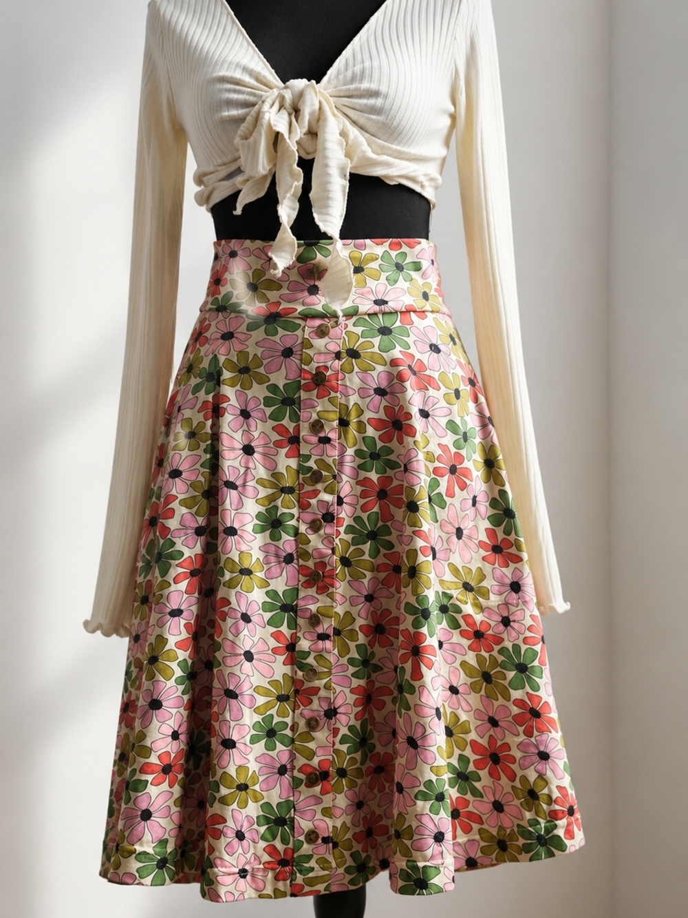 Effie's Heart Floral Penny Lane Hiking Skirt Size Medium